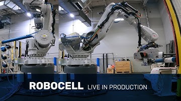 RoboCELL live in production - tape application and flexo sleeve handling