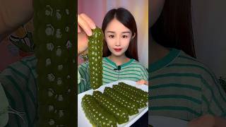 食物挑战 #8 吃美味的绿色果冻😋