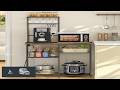 3IngSeagulls Bakers Rack with Power Outlet Kitchen Microwave Stand with 10 S shaped