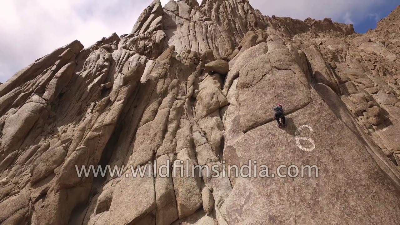 Rock Climbing around Leh in Ladakh: aerial perspective