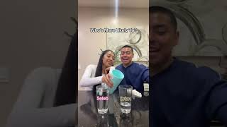 First to fill the cup wins😂 #youtubeshorts #shorts #funny #couple #viral #challenge #laugh