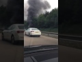 Car fire halts traffic on M54