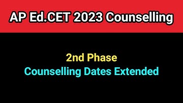 AP Ed.CET 2023 2nd Phase Counselling dates #sampathinformation