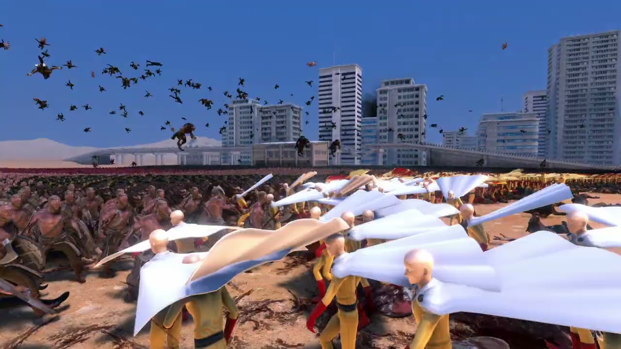 Saitama vs Captain America, Spiderman, Werewolf, Batman, DeadPool, Dane Army Division UEBS Ultimate