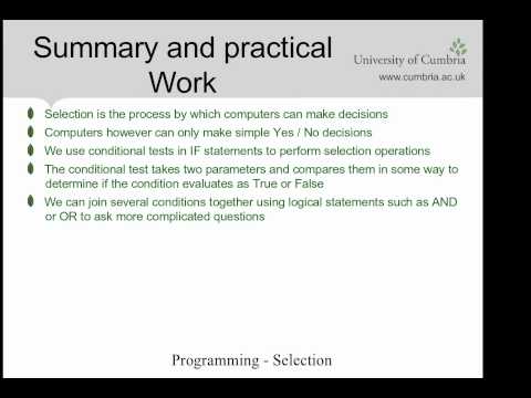ABMC4007 (Part 4-8) - Selection Statements - a Summary of Part 4