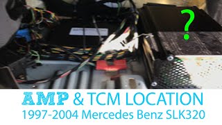 location of amp & transmission control module 1997-2004 mercedes benz slk320 slk230