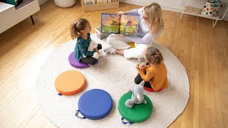 ECR4Kids SoftZone® Round Floor Cushions with Handles, 6-Piece