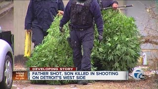 Father shot, son killed in robbery
