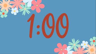 1 Minute Spring Flower Classroom Timer (No Music, Fun Synth Alarm at End)