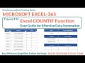 34.0 Excel COUNTIF Function: Mastering Data Counting Techniques | Intermediate Series #excelsteps
