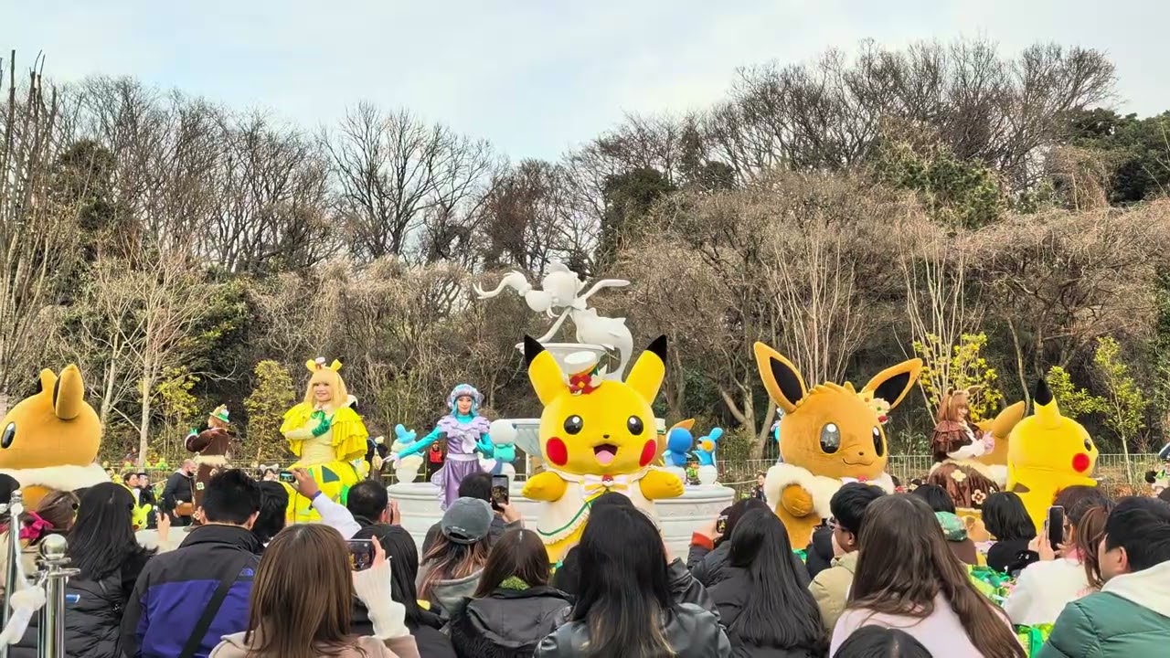 ポケモンパークカントー　パレード　ピカチュウイーブイ　2026/2/5 日本寶可夢樂園 皮卡丘 伊布遊行