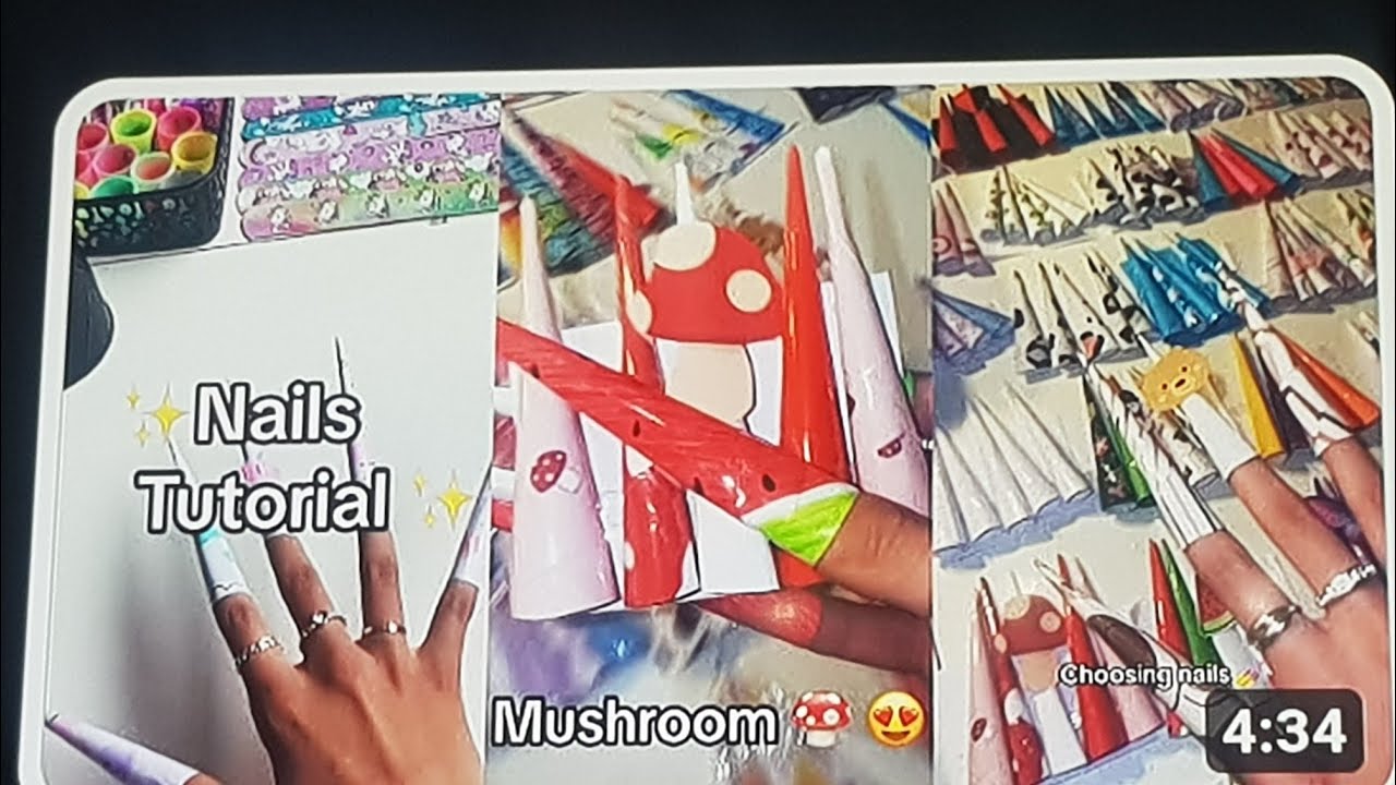 PAPE NAILS COMPLATION PAPER NAIL DESIGNS +TUTORIAL 