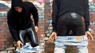 Hamid Outside With Leather Trousers Under His Jeans Then Comes Viktor Rom In Leather Boxers Part1