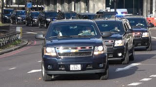 Donald Trump vs Boris Johnson motorcades in London