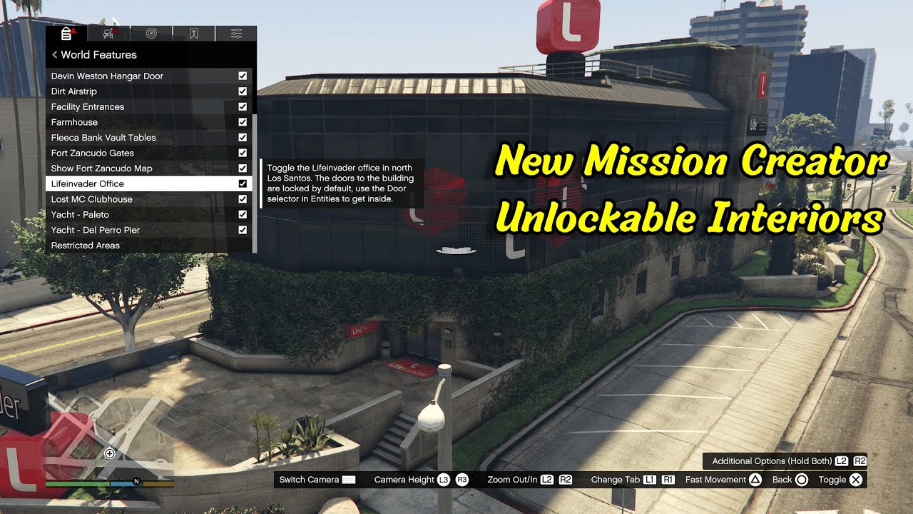 All toggleable interiors and Building's in New mission Creator