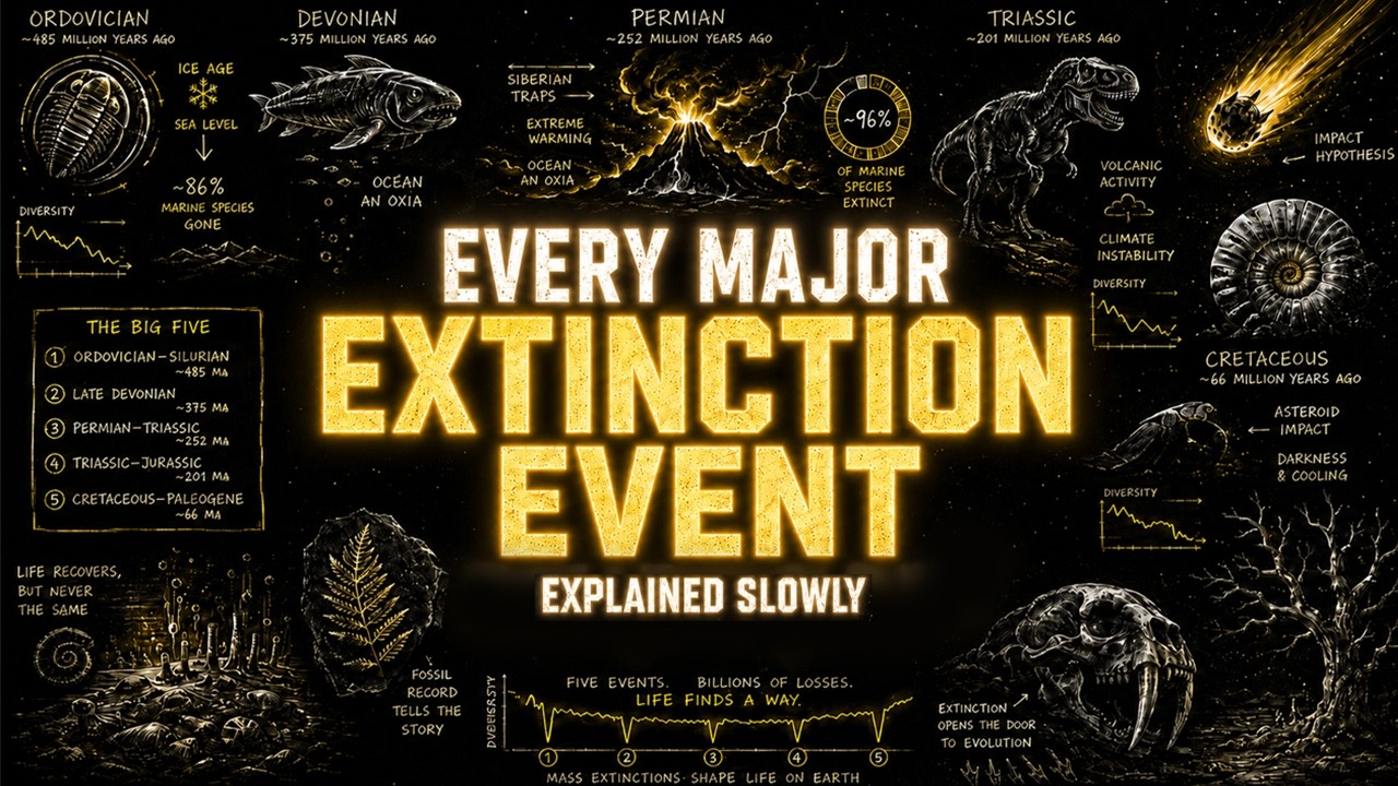Every Major Extinction Event Explained Slowly (For Sleep)