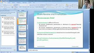 Audit Review and Finalization Overall review of Financial Statements