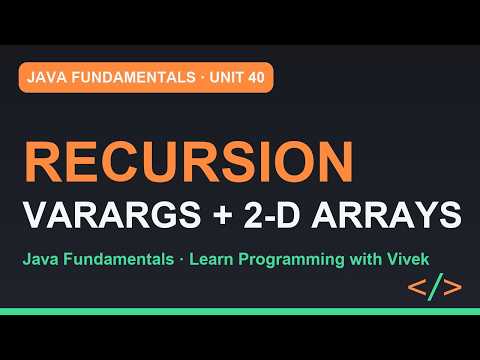 Java Fundamentals: Recursion, Varargs and Two-Dimensional Arrays | Unit 40