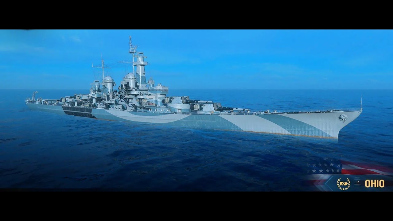 Линкор OHIO на новом командире в World Of Warships Legends