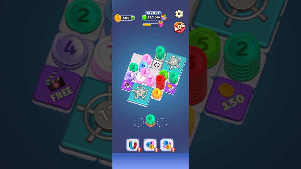 Coin Stack Puzzle Level 81 | GAME Walkthrough