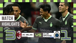Ac Milan Vs Club Brugge 3-1 Champions League 202425 Full Match Highlights & All Goals