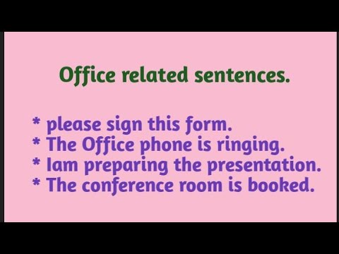 Office related sentences //ఆఫీస్ లో మాట్లాడే ఇంగ్లీష్ Sentences. - YouTube