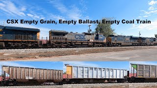 Dash 8 on Empty Coal Train with Grain and Herzog Ballast Cars