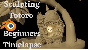 I made Totoro from my Neighbour Totoro in blender (Timelapse)