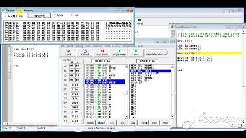 Array declaration and swapping example in emu 8086