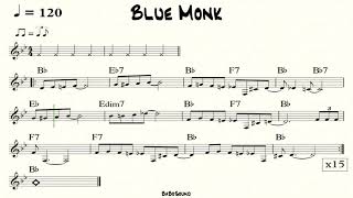 Video thumbnail of "Blue Monk Backing Track For Bass"