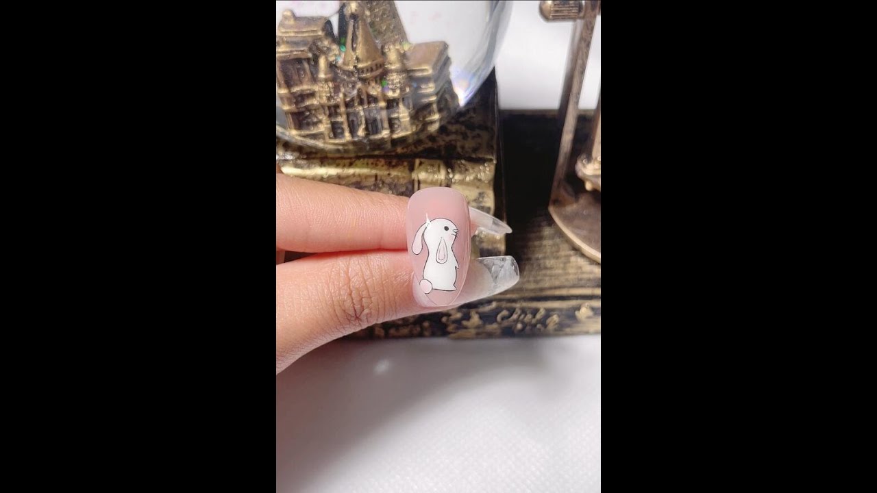 Rabbit Nail Art Designs for Beginners / How to Design a Cute Rabbit on Nail / Nail Art Tutorial
