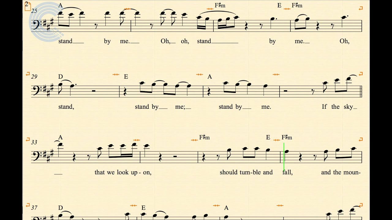 Bass Stand By Me Ben King Sheet Music Chords Vocals Youtube