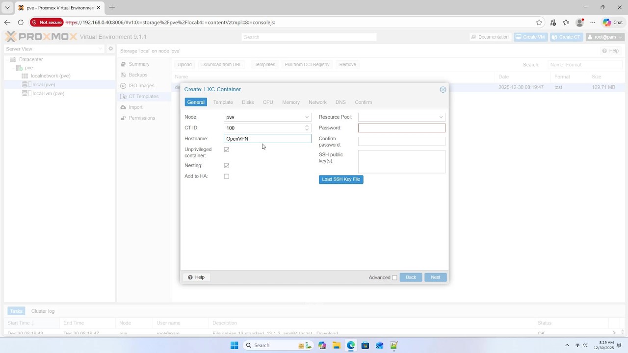 Используйте Proxmox в качестве VPN-сервера с OpenVPN.