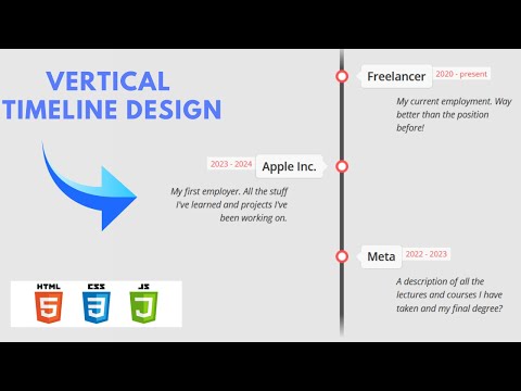 Create Vertical Timeline Design For Website Using HTML & CSS Responsive Web Design