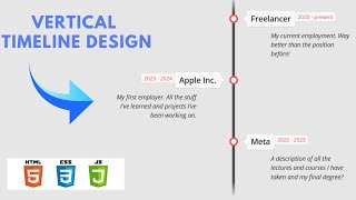 Create Vertical Timeline Design For Website Using HTML & CSS Responsive Web Design