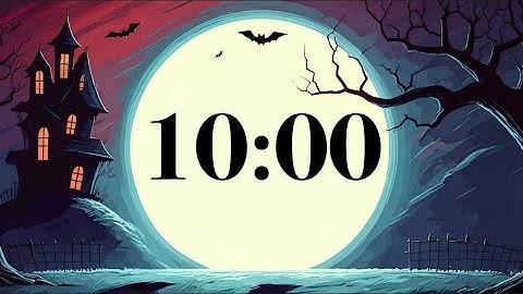 10 Minute Halloween Timer | Spooky Classroom Countdown with Fun Music, Full Moon, & Haunted House