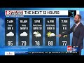Slow clearing and less humidity Tuesday