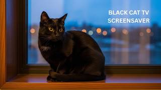 Black Cat 4K TV Screensaver 🐈‍⬛ | Relaxing Dark Aesthetic Background | Ambient Loop Visual