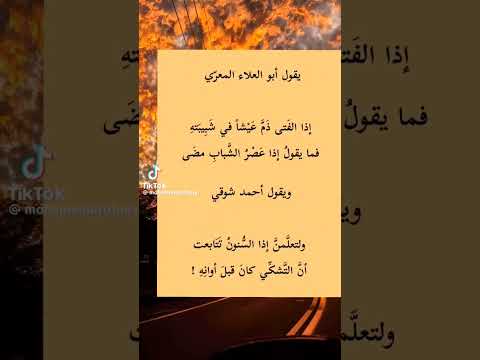 ابو علاء المعري و أحمد شوقي الادب العربي شعر