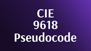 08 Variables - AS and A Level Pseudocode