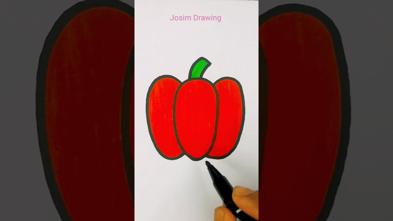 Capsicum 🫑 drawing easy for kids 