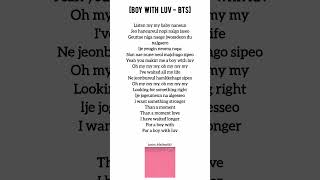 Boy With Luv BTS💜✨feat, halsey lyrics#viral #lyrics#bts #song #shorts #kpop #fyp #trending #popular