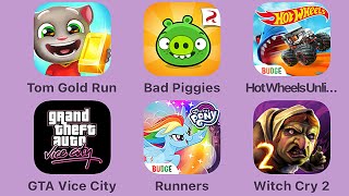 Talking Tom Gold Run,Bad Piggies,Hot Wheels Unlimited,GTA Vice City,MyLittlePony Runners,Witch Cry 2 screenshot 2