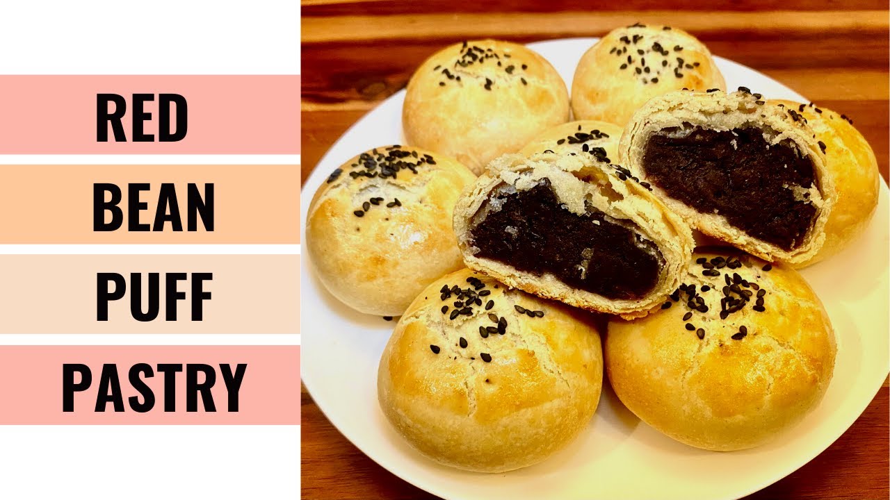 CHINESE PUFF PASTRY With RED BEAN PASTE | Red Bean Paste Dessert #1 | Aunty  Mary Cooks 💕, image size:1280x720