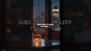 Can't Sleep? New York Skyline Fireplace & Rain Sounds | Relaxing White Noise No Ads Brown Noise