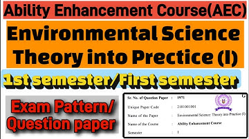 Environmental Science Theory into Practice 1 du sol 1st semester question paper AEC #dusol #sol_exam