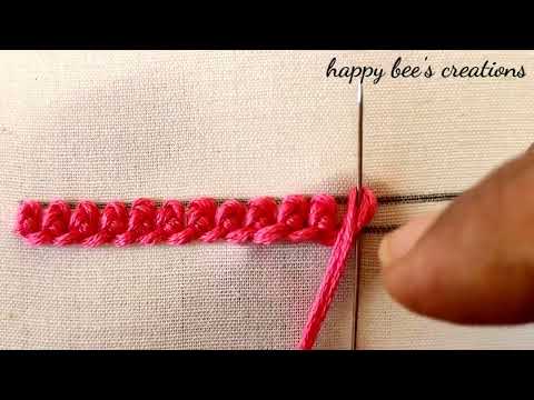 Rosette chain stitch/hand embroidery/ basic hand embroidery