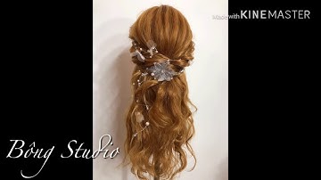 Hướng dẫn bới tóc cô dâu |tóc kết thả dể thương mẫu 89| Bông Studio