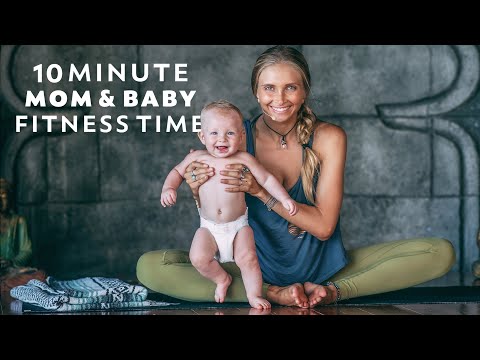 Postnatal Yoga Workout | 10 Min Fun Post Pregnancy Fitness With BABY!