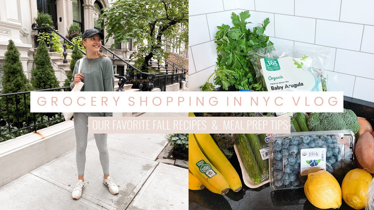 Grocery Shopping with Us in NYC Vlog | Meal Prep Ideas, Staple Fall